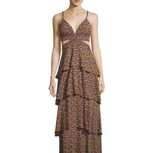 A.L.C. Titus Tiered Open-Waist Silk Maxi Dress SIZE 2